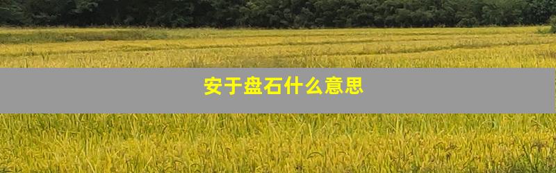 安于盘石什么意思