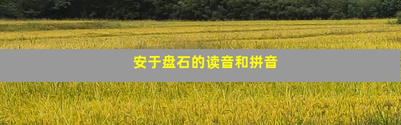 安于盘石的读音和拼音