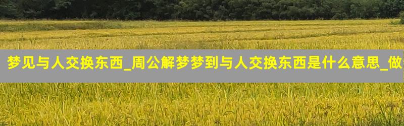 梦见与人交换东西_周公解梦梦到与人交换东西是什么意思_做梦梦见与人交换东西好不好
