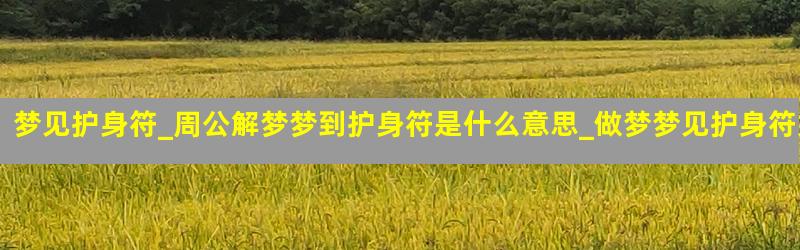 梦见护身符_周公解梦梦到护身符是什么意思_做梦梦见护身符好不好