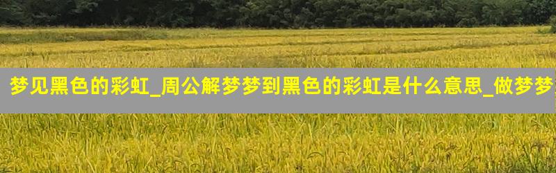 梦见黑色的彩虹_周公解梦梦到黑色的彩虹是什么意思_做梦梦见黑色的彩虹好不好