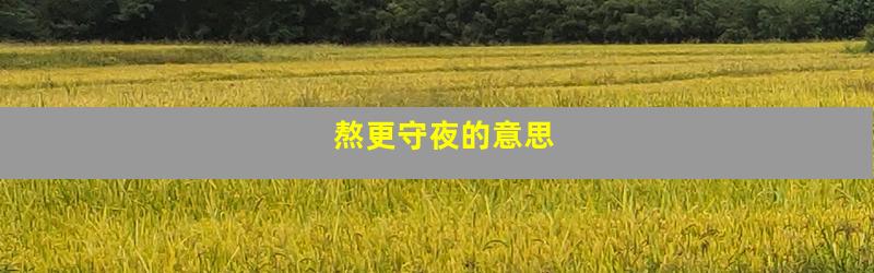 熬更守夜的意思