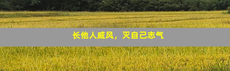 长他人威风，灭自己志气
