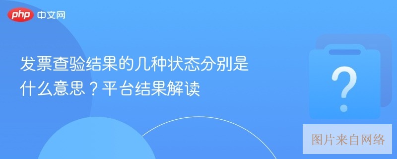 发票查验结果的几种状态分别是什么意思?平台结果解读